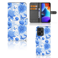 Hoesje voor Xiaomi Redmi Note 12 Pro Plus Flowers Blue - thumbnail