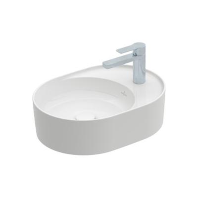 Villeroy & Boch Collaro opzetwastafel ovaal m. kraangatbank 51x38cm z. overloop m. 1 kraangat, ceramic+ wit