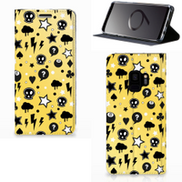 Mobiel BookCase Samsung Galaxy S9 Punk Geel