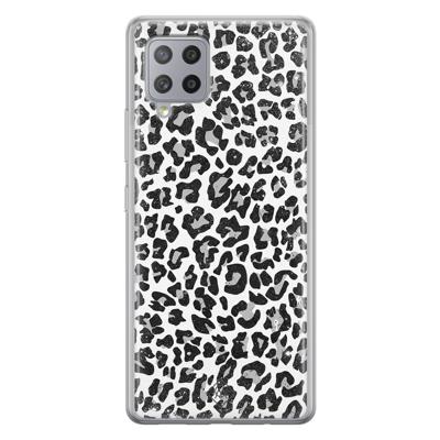 Samsung Galaxy A42 siliconen telefoonhoesje - Luipaard grijs