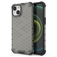 Honeycomb Armored iPhone 14 Plus Hybrid Case - Zwart - thumbnail