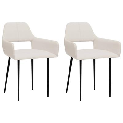 Vidaxl Eetkamerstoelen 2 St Stof Crèmekleurig