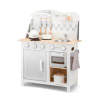 New Classic Toys houten Kinderkeuken - Bon Appetit - DeLuxe - Wit/Zilver