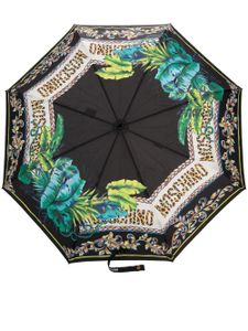 Moschino parapluie pliant à imprimé graphique - Noir