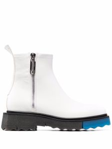 Off-White bottines à empiècements contrastants - Blanc