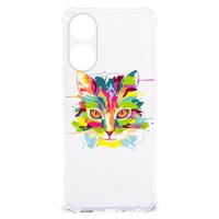 OPPO A58 | A78 5G Stevig Bumper Hoesje Cat Color - thumbnail