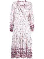 MARANT ÉTOILE robe Fratela à imprimé géométrique - Blanc