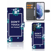 Samsung Galaxy S22 Plus Portemonnee Hoesje Flowers Blue DTMP - thumbnail