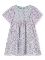 Stella McCartney Kids robe en coton à broderies étoiles - Violet