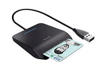 Trust Eerste smartcardlezer, DNI, compatibel met FIPS 201, FIPS TAA en ISO 7816 klasse A, B, C, kabel van 100 cm, USB Plug & Play, zwart