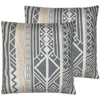 Beliani-LAURUS -Sierkussen set van 2-Grijs-45 x 45 cm-Polyester - thumbnail