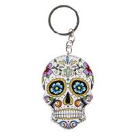 Lg-imports Sleutelhanger Doodshoofd 7 X 5 Cm Wit