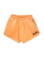 Marcelo Burlon County Of Milan Kids short en coton à slogan imprimé - Orange