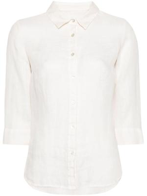 120% Lino Blouse met cropped mouwen - Beige