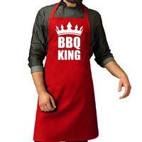 Bbq schort BBQ King rood voor heren   - - thumbnail