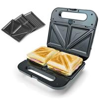 Korona 47018 XXL-sandwichmaker 3-in-1, verwisselbare platen met antiaanbaklaag, sandwichplaat, grillplaat, Belgische wafelplaat, eenvoudig te reinigen, max. 800 watt