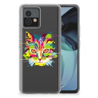 Motorola Moto G72 Telefoonhoesje met Naam Cat Color