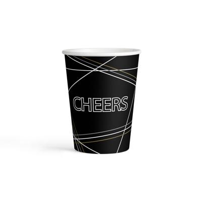 Amscan Bekertjes Cheers 250 Ml Papier Zwart 8 Stuks