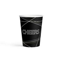 Amscan Bekertjes Cheers 250 Ml Papier Zwart 8 Stuks