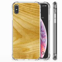 Apple iPhone Xs Max Stevig Telefoonhoesje Licht Hout