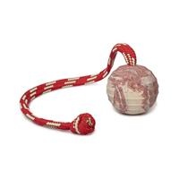 IDC Natural Rubber Ball with String, Horizontally Grooved, 50 mm