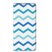 Motorola Moto G31 | G41 Hoesje met Magneet Zigzag Blauw