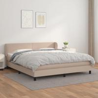 vidaXL Boxspring met matras kunstleer cappuccinokleurig 160x200 cm