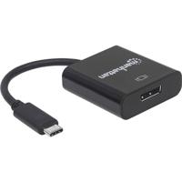 Manhattan 152020 DisplayPort / USB Adapter [1x USB 3.2 Gen 2 stekker C (USB 3.1) - 1x DisplayPort bus] Zwart Kleurcodering, Flexibel, Folie afscherming, UL - thumbnail