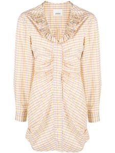 ISABEL MARANT robe-chemise à col volanté - Jaune