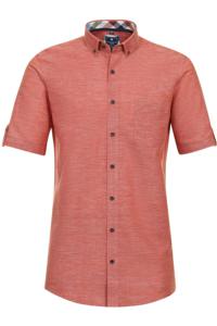 Redmond Casual Regular Fit Linnen Overhemd rood, Effen