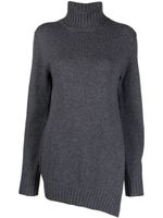 Jil Sander pull en maille gaufrée à design asymétrique - Gris