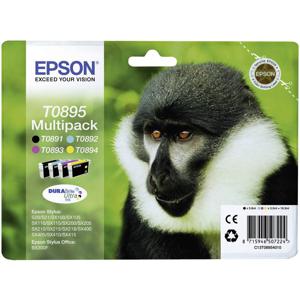 Epson Inktcartridge T0895 Origineel Combipack Zwart, Cyaan, Magenta, Geel C13T08954010