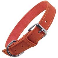 Gloria Nubuck Lederen Halsband (50cm) (Rood), Rood