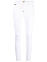 Philipp Plein jean skinny Biker à taille haute - Blanc