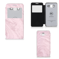 Samsung Galaxy Grand Prime Bookcase Marble Pink - Origineel Cadeau Vriendin