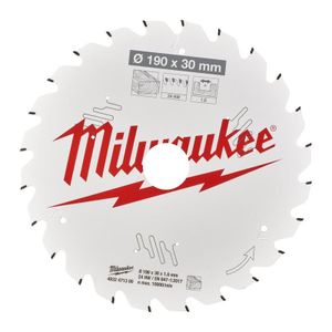 Milwaukee Accessoires Cirkelzaagblad P W 190x30x1,6x24ATB - 4932471300