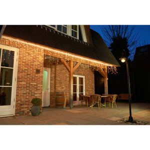 Set van 2x stuks kerst ijspegelverlichting met timer 180 lampjes warm wit 3,6 m