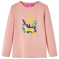 Kindershirt met lange mouwen dierenprint 140 lichtroze - thumbnail