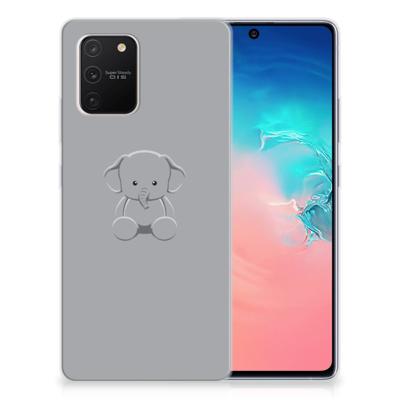 Samsung Galaxy S10 Lite Telefoonhoesje met Naam Grijs Baby Olifant Samsung Galaxy S10 Lite Telefoonhoesje met Naam Grijs Baby Olifant