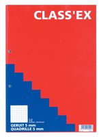 Class&apos;ex cursusblok, geruit 5 mm, blok van 100 vel - thumbnail