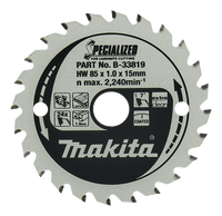 Makita Accessoires Cirkelzaagblad Laminaat | Specialized 85x15x1,0 24T 7g - B-33819 B-33819