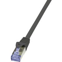 LogiLink CQ3033S RJ45 Netwerkkabel, patchkabel CAT 6A S/FTP 1.00 m Zwart Vlambestendig, Snagless 1 stuk(s)