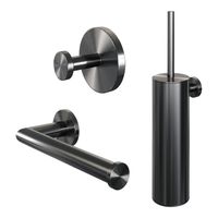 Toiletaccessoire Set Brauer Gunmetal 3-in-1 met PVD coating Geborsteld Gunmetal Brauer