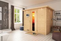 Karibu | Sonara Sauna met Dakkraag | Energiesparende Deur | Biokachel 9 kW Externe Bediening - thumbnail