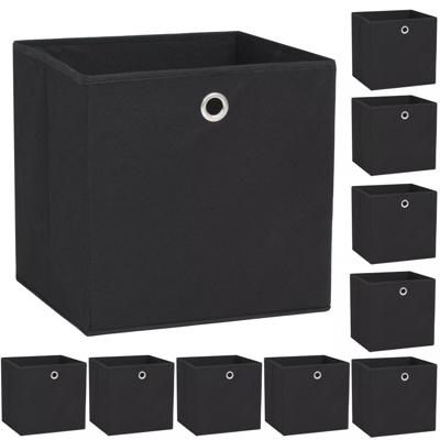vidaXL Opbergdozen 32x32x32 cm ongeweven stof zwart 10 stuks vidaXL Opbergdozen 32x32x32 cm ongeweven stof zwart 10 stuks