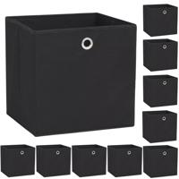 vidaXL Opbergdozen 32x32x32 cm ongeweven stof zwart 10 stuks