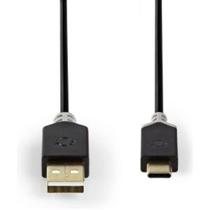 Kabel USB 2.0 | Type-C male - A male | 1,0 m | Antraciet [CCBW60600AT10]