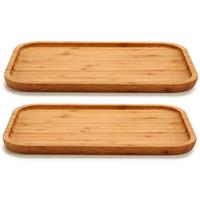 Set van 2x stuks voedsel/hapjes serveerplank van bamboe 30 x 20 cm met rand