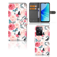 PPO A57 | A57s | A77 4G Hoesje Butterfly Roses - thumbnail