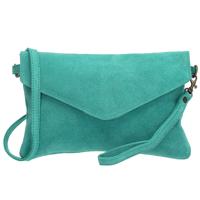 Charm Suède Envelop Clutch / Avondtasje Aqua Blauw